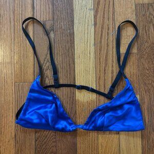 blue silk La Perla bra